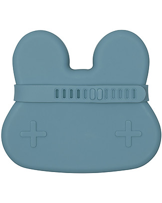 We Might Be Tiny Bunny Snackie 2 in 1 Lunch Box and Plate, Blue Dusk - BPA free! Snack and Formula Containers
