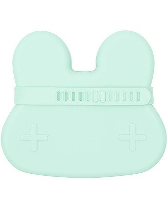 We Might Be Tiny Bunny Snackie 2 in 1 Lunch Box and Plate, Mint - BPA free! Snack and Formula Containers