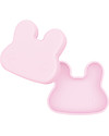 We Might Be Tiny Bunny Snackie 2 in 1 Lunch Box and Plate, Powder Pink - BPA free! Thermal Containers