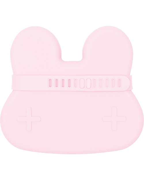 We Might Be Tiny Bunny Snackie 2 in 1 Lunch Box and Plate, Powder Pink - BPA free! Thermal Containers