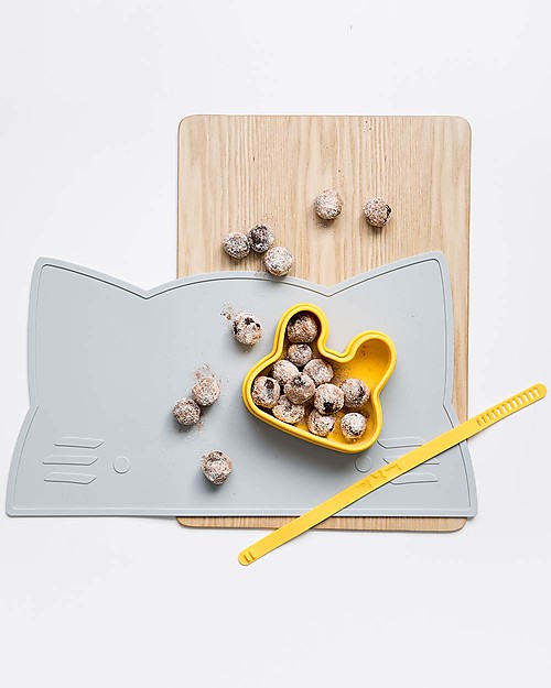 We Might Be Tiny Bunny Snackie 2 in 1 Lunch Box and Plate, Yellow - BPA free! Thermal Containers