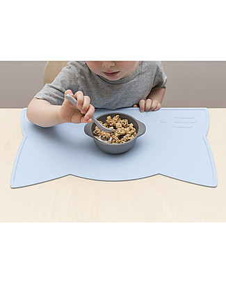 We Might Be Tiny Cat Placie Non-slip Placemat, Powder Blue - BPA free! Meal Sets