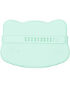 We Might Be Tiny Cat Snackie 2 in 1 Lunch Box and Plate, Mint - BPA free! Thermal Containers