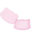 We Might Be Tiny Cat Snackie 2 in 1 Lunch Box and Plate, Pink - BPA free! Thermal Containers