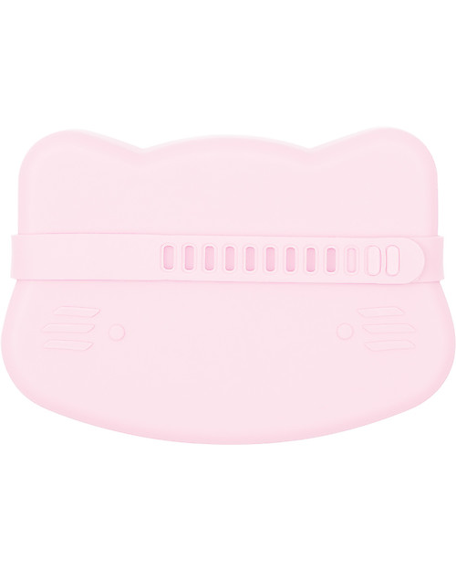 We Might Be Tiny Cat Snackie 2 in 1 Lunch Box and Plate, Pink - BPA free! Thermal Containers
