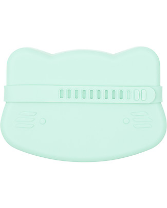 We Might Be Tiny OUTLET Cat Snackie 2 in 1 Lunch Box and Plate, Mint - BPA free! - Showroom Sample Snack and Formula Containers