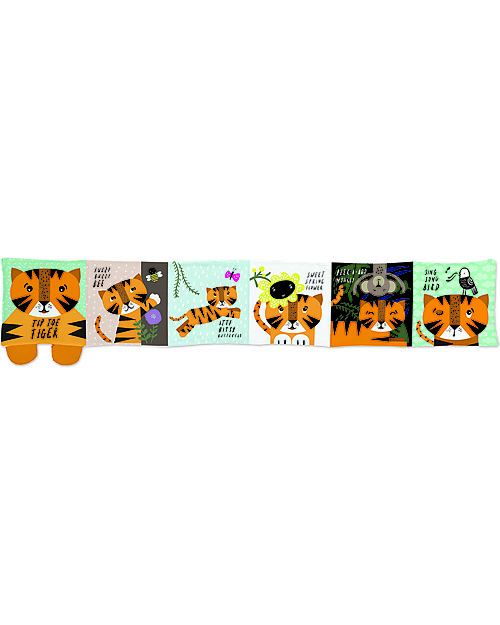 Wee Gallery Baby’s First Book, Tip Toe Tiger - Soft fabric book for young children Story Making Games