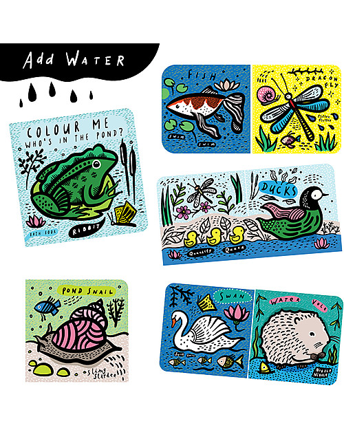 Wee Gallery Bath Book, Colour Me Pond - Comes to life when immerse in water! Books