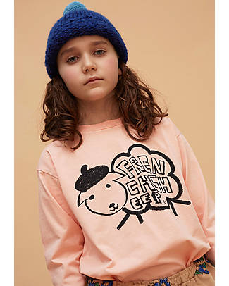 Weekend House Long-sleeved T-shirt - Peach with Sheep - Organic Cotton Long Sleeves Tops