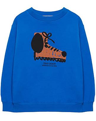 Weekend House Round Neck Sweatshirt - Blue with Dog Boots - Organic Cotton Sweatshirts