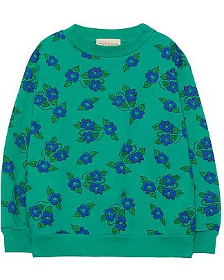 Weekend House Round Neck Sweatshirt - Green Flowers - Organic Cotton Sweatshirts