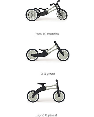 Wishbone Design Studio Wishbone Bike Re2 3in1 - Raw - Grows with your child from 1 to 6 years old - Recycled and recycable! Balance Bikes