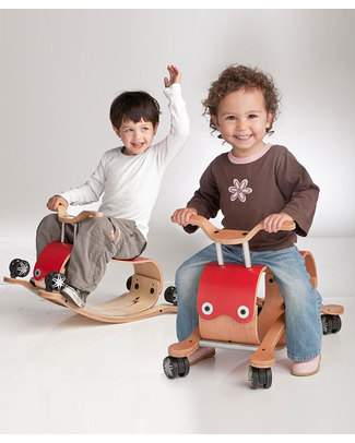 Wishbone Design Studio Wishbone Flip 3 in 1 Red Indoor Ride-on Toy: grows with your child (adaptable from ages 1 to 5) Super-sustainable! Rides On