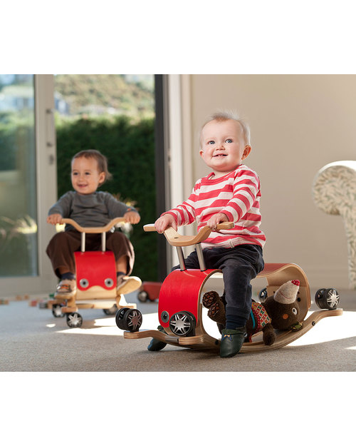 Wishbone Design Studio Wishbone Flip 3 in 1 Red Indoor Ride on Toy grows with your child adaptable from ages 1 to 5 Super sustainable unisex bambini