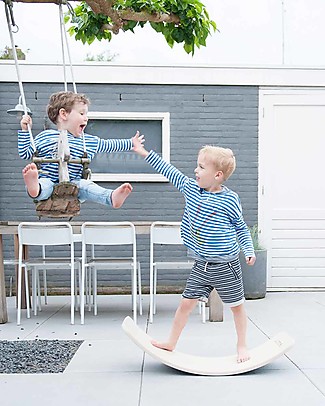 Wobbel Wobbel Original Linnen Wooden Balance Board, Linnen-whitewash Without Felt - Fun and exercise for kids and adults Rides On