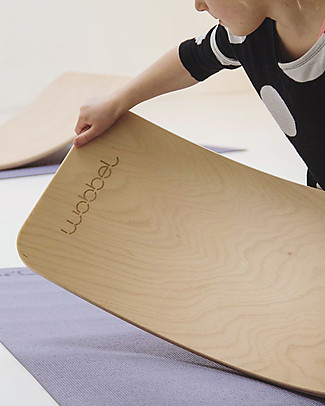 Wobbel Wobbel Original Wooden Balance Board, Transparent Lacquer - Fun and exercise for kids and adults Montessori Toys