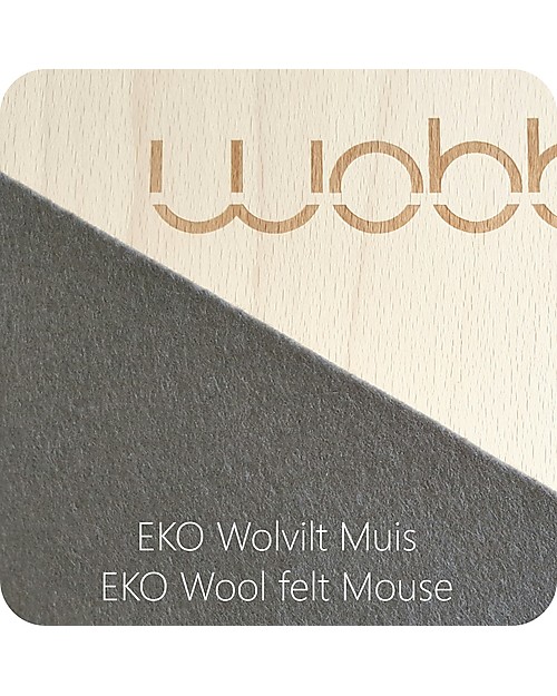 Wobbel Wobbel Original Wooden Balance Board, Transparent Lacquer with Felt - Mouse - Fun and exercise for kids and adults Montessori Toys