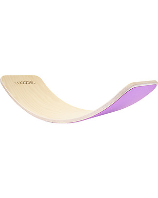 Wobbel Wobbel Original Wooden Balance Board, Transparent Lacquer with Felt - Powdery Pink - Fun and exercise for kids and adults Rides On