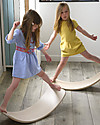 Wobbel Wobbel Pro Wooden Balance Board, Transparent Lacquer with Recycled Felt, Wild Rose - For kids and adults Montessori Toys