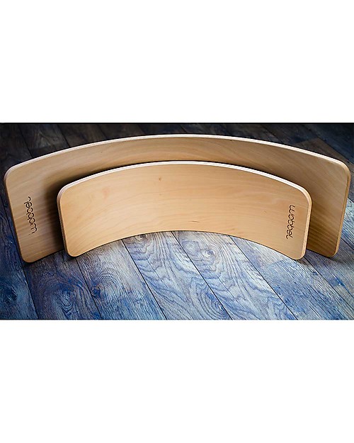 Wobbel Wobbel XL (from 7 years) Wooden Balance Board, Transparent Lacquer  - Fun and exercise for kids and adults Montessori Toys