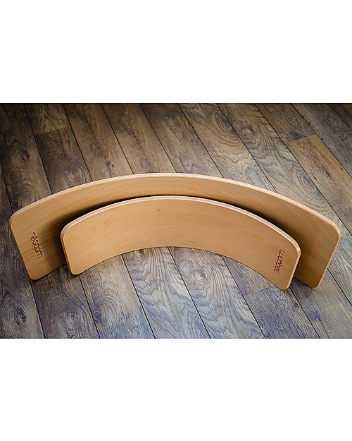 Wobbel Wobbel XL (from 7 years) Wooden Balance Board, Transparent Lacquer  - Fun and exercise for kids and adults Montessori Toys