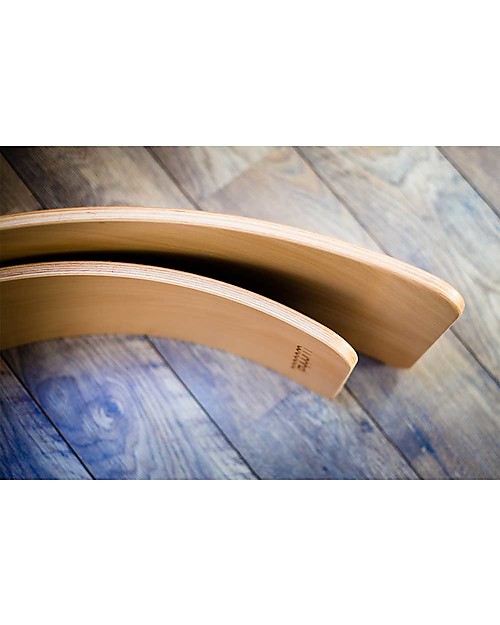 Wobbel Wobbel XL (from 7 years) Wooden Balance Board, Transparent Lacquer  - Fun and exercise for kids and adults Montessori Toys
