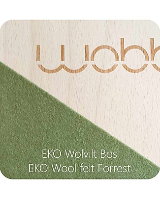 Wobbel Wobbel XL (from 7 years) Wooden Balance Board, Transparent Lacquer with Felt - Forest - Fun and exercise for kids and adults Montessori Activity