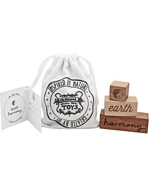 Wooden Story On My Mind Block Set in Natural Wood- Harmony/ Earth (give the gift of peace, friendship and serenity!) Wooden Blocks and Construction Sets