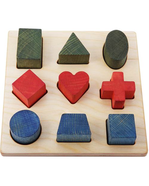 Wooden Story Rainbow Shape Puzzle in Natural Wood (devlop small motor skills and shape recognition!) Montessori Toys