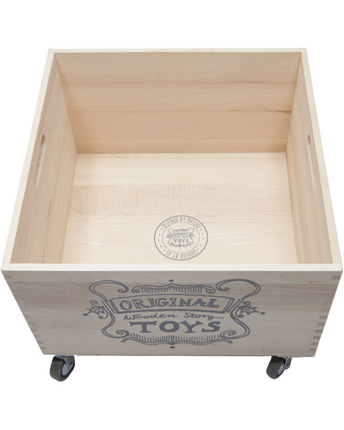 Wooden Story Wooden Storage Box on Wheels (without sack) Toy Storage Boxes
