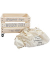 Wooden Story Wooden Storage Crate on Wheels + Thick cotton sack Toy Storage Boxes