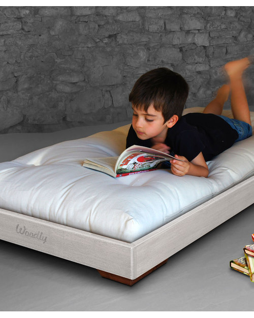 Woodly Pure Montessori Bed BIG 160x70 cm - Shabby White - Made in Italy Montessori Beds