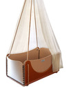 Woodly Roll Suspension Crib Wool and Wood - Brown - Made in Italy Cribs & Moses Baskets