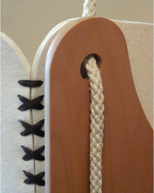 Woodly Roll Suspension Crib Wool and Wood - Brown - Made in Italy Cribs & Moses Baskets