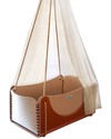 Woodly Roll Suspension Crib Wool and Wood - Red - Made in Italy Cribs & Moses Baskets
