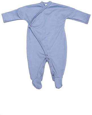 Wooly Organic Kimono Sleepsuit, Blue - 100% organic cotton Pyjamas