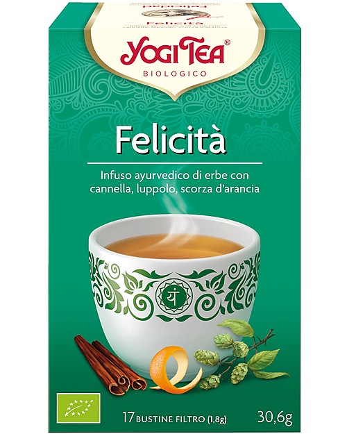 Yogi Tea Happiness, Ayurvedic Blend with Cinnamon, Hop and Orange Peel - 17 teabags Infusions