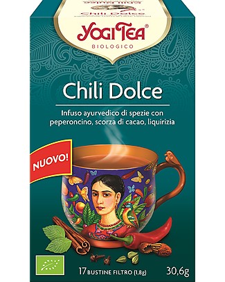 Yogi Tea Sweet Chili, Ayurvedic Blend with Chili, Cocoa Shells, Liquorice Infusions