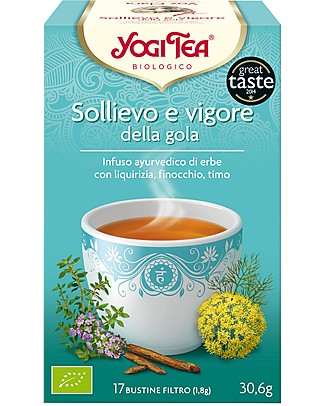 Yogi Tea Throat Comfort - Ayurvedic Blend with Liquorice, Fennel, Thyme - 17 teabags Infusions