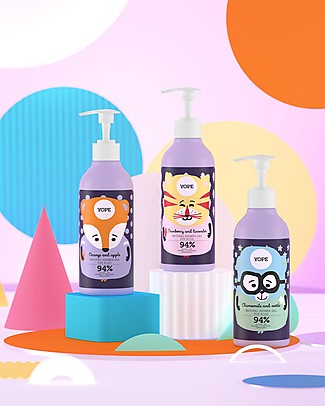 Yope Kids Shower Gel - 400 ml - Cranberry and Lavender - New Packaging! Baby Bath Wash and shampoo