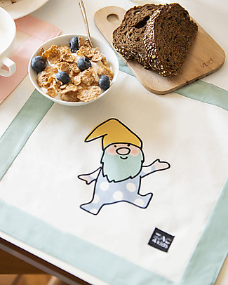 Zac 4 Kids Baby Placemat - Dolomiti Collection - Gnome Boy Mint - 100% Cotton Placemat