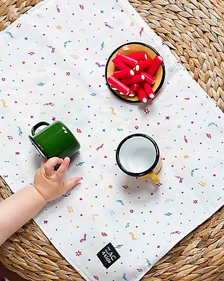 Zac 4 Kids Baby Placemat - Venice Collection, Magenta/Confetti - 100% cotton Meal Sets