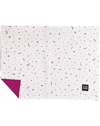 Zac 4 Kids Baby Placemat - Venice Collection, Magenta/Confetti - 100% cotton Meal Sets