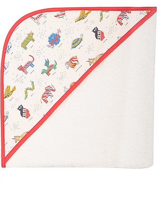 Zac 4 Kids Baby Towel with Hood, Palio Collection - Red Iconic Towels And Flannels