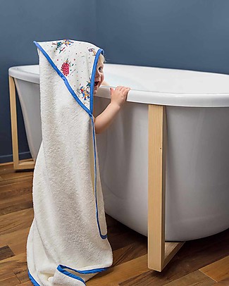 Zac 4 Kids Baby Towel with Hood, Venice Collection - Blue Mask Towels And Flannels