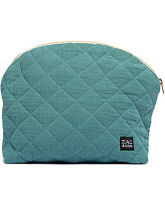 Zac 4 Kids Beauty Case - Eucalyptus - Cotton Matelassé Makeup Bags and Pouches