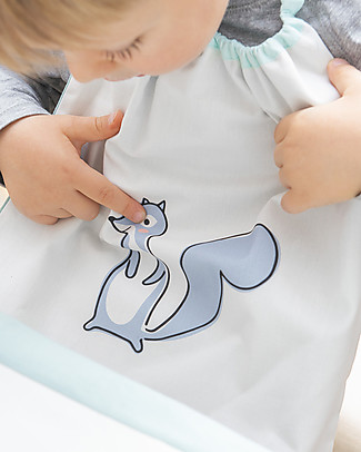 Zac 4 Kids Bib with Elastic Neck - Dolomiti Collection - Squirrel - 100% Cotton (Perfect for Nursery) Pullover Bibs