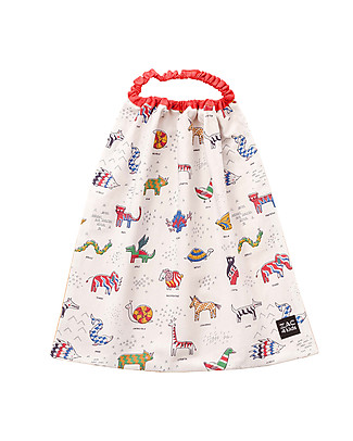 Zac 4 Kids Bib with Elastic Neck Palio Collection, Iconic Red - 100% Cotton (Perfect for Nursery) Pullover Bibs