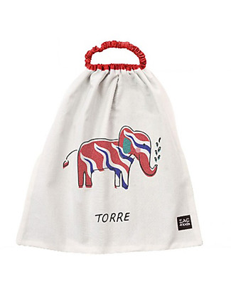 Zac 4 Kids Bib with Elastic Neck Palio Collection, Red with Elephant- 100% Cotton (Perfect for Nursery) Pullover Bibs