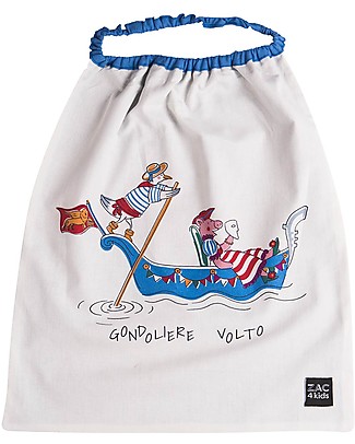 Zac 4 Kids Bib with Elastic Neck - Venice Collection, Cobalt/Gondolere e Volto - 100% Cotton (Perfect for Nursery) Pullover Bibs